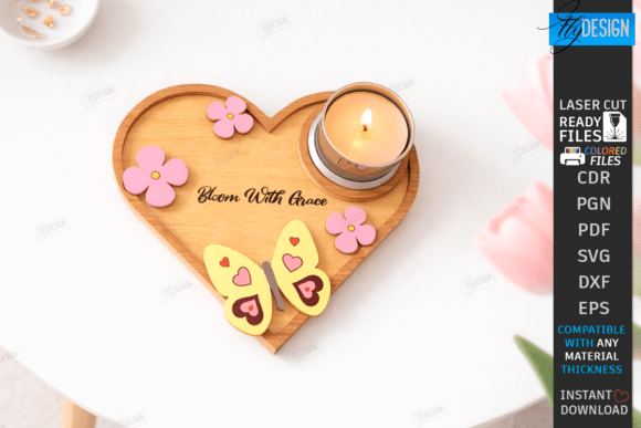 Download Heart Tea Light Candle Holder Laser Cut - Tea Collection
