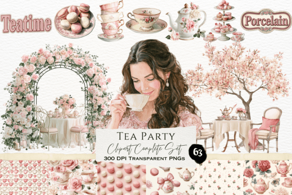 Download Tea Party Watercolor Clipart Set - Tea Collection