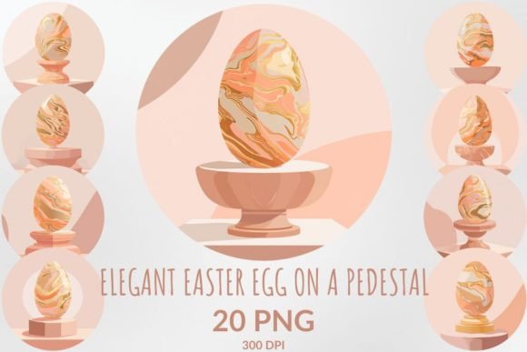 Download Elegant Easter Egg on a Pedestal Clipart - Pedestal Collection