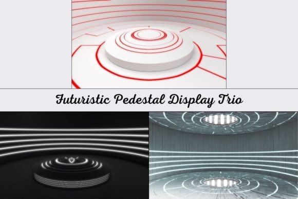 Download Futuristic Pedestal Display Trio - Premium Resources