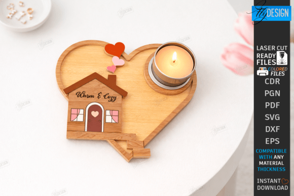 Download Heart Tea Light Candle Holder Laser Cut - Tea Collection