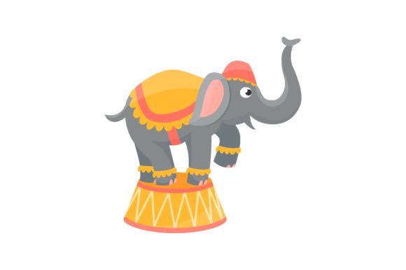 Download Funny Elephant on a Pedestal on Circus S - Premium Bundle