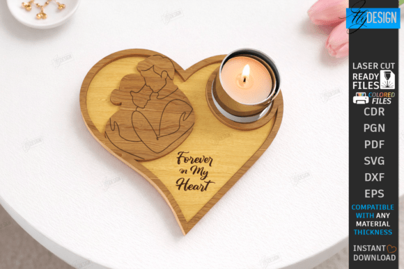 Download Heart Tea Light Candle Holder Laser Cut - Tea Collection