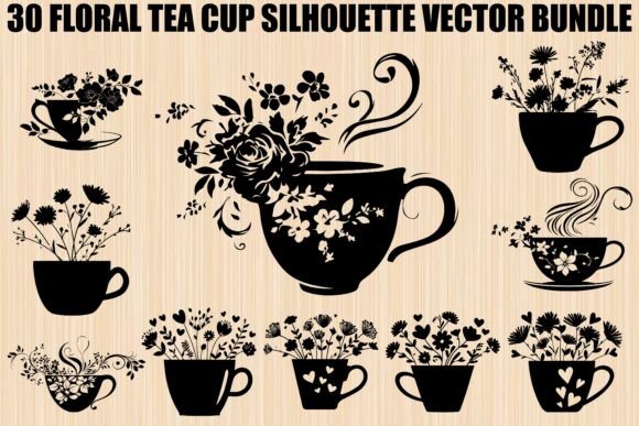 Download Floral Tea Cup SVG Bundle - Tea Collection