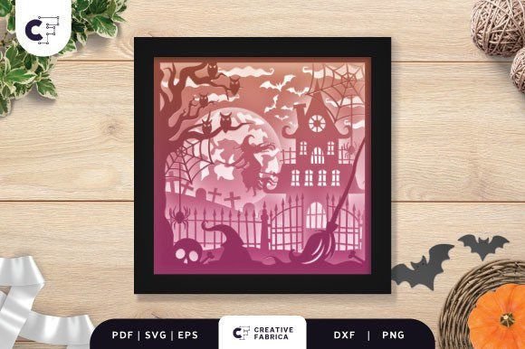 Download 3D Shadow Box Halloween Night Scene - Night Collection