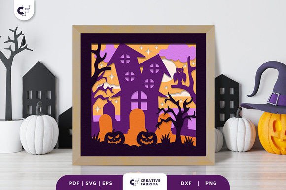 Download Halloween Night Graveyard 3D Papercut - Night Collection