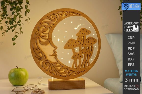 Download 3D Round Lamp Laser Cut | Night Light - Night Collection