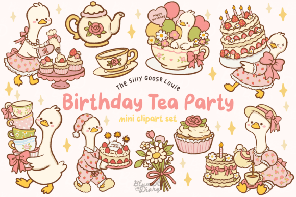 Download Birthday Tea Party Goose Clipart - Tea Collection