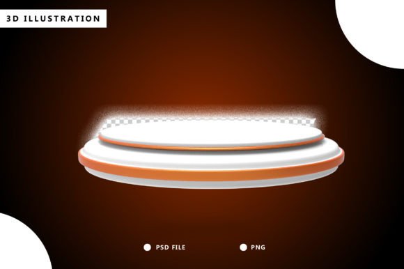 Download 3D Stage of White Gold Pedestal Podium - Premium Resources