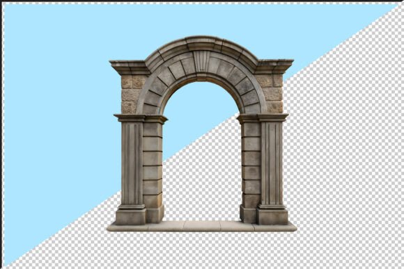 Download Stone Archway with Pedestal Columns Png - Pedestal Collection